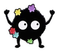 Japan Japanese Black Chimney Soot Sprites Spirits Gremlins Dust Bunnies Cartoon Anime Cute Kawaii 1.4" Enamel Pin Badge