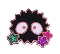Japan Japanese Black Chimney Soot Sprites Spirits Gremlins Dust Bunnies Cartoon Anime Cute Kawaii 1.1" Enamel Pin Badge, 2.79 cm, Enamel, enamel
