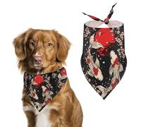 Japan Japanese Fishes Flowers Cute Dog Bandana Triangle Adjustable Washable