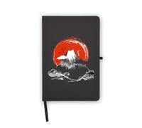 Japan Japanese Volcano Red Sun Rising Notebook, Blank Pages, Faux Leather Cover, Planner, Journal, Workbook