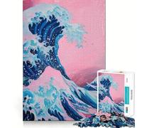 Japan Kanagawa Wave 1000-piece Puzzle for Adults Cognitive Train Tight Connection Pattern Build Wall Art (38x26cm)