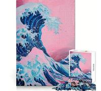 Japan Kanagawa Wave 1000-piece Puzzle for Adults Cognitive Train Tight Connection Pattern Build Wall Art (38x26cm)