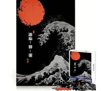 Japan Kanagawa Wave Jigsaw for Adults 1000 Pieces Brain Calisthen Clean Connection Pattern Assemble Ideal Decor (38x26cm)