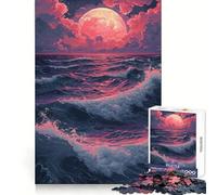 Japan Kanagawa Wave Sunset Adult Jigsaw Puzzle1000 Pieces Cognitive Train Indoor Fun Pattern Build (38x26cm)