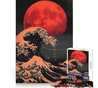 Japan Kanagawa Wave Sunset Puzzle for Adults 1000 Pieces Logic Game Creative Fun Pattern Assemble Unique Gift (50x75cm)