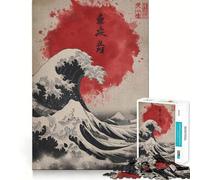 Japan Kanagawa Wave Teenagers 1000 Piece Jigsaw Puzzle Recall Enhancer Indoor Play Pattern Build Room Art (38x26cm)