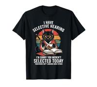 Japan Kawaii Cat Samurai I Have Selective Hearing T-Shirt