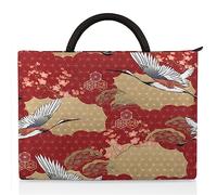 Japan Kimono Pattern Laptop Sleeve Compatible 15-17 In Notebook Japan Crane Laptop Bag for Women Men Carrying Case Bag Briefcase Laptop Briefcase Bag
