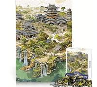 Japan Kingdom 1000 Pieces Jigsaws Adults Puzzles Stress Relief Play Home Fun Hard Challenge Room Decor (50x75cm)