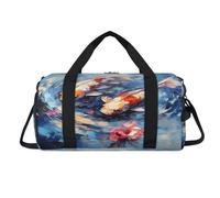Japan Koi Fish Watercolor Sport Duffel Bag with Shoes Compartment Overnight Weekender Bags Travel Gym Luggage Organizer for Women Men Kids Girls Boys