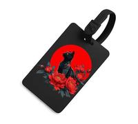 Japan Kung Fu Tattoo Cat Luggage Tags for Suitcases Cute ID Tags Travel Baggage Tag Name Tags for Women Men