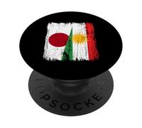 Japan Kurdistan Half Flag Japanese Kurdish Heritage Jersey PopSockets Adhesive PopGrip