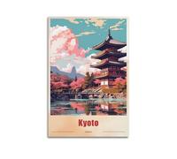 Japan Kyoto Vintage Travel Souvenir Poster Canvas Art And Wall Art Picture Print Modern Family Bedroom Decors 24x36inch(60x90cm)