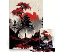 Japan Landscape Back Red Jigsaw for Teenagers1000 Pieces Reason Boost DIY Play Playful Challenge (38x52cm)