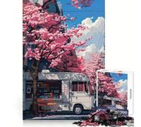 Japan Landscape Sakura 1000 Pieces Jigsaw Puzzles for Teenagers Memory Train Smooth Thick Home Game Birthday Art Gift (50x75cm)