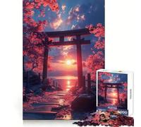 Japan Landscape Sakura Jigsaw Puzzles 1000 Pieces Recall Boost Clean Connection Real Challenge Xmas Gift (50x75cm)
