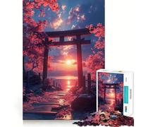 Japan Landscape Sakura Jigsaw Puzzles 1000 Pieces Recall Boost Clean Connection Real Challenge Xmas Gift (50x75cm)
