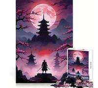 Japan Landscape Samurai Jigsaw Puzzle 1000 Piece for Teenagers Unwind Game Smooth Joint Playful Challenge Fine Art (38x26cm)
