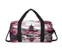 Japan Landscape Sport Duffel Bag with Shoes Compartment Overnight Weekender Bags Travel Gym Luggage Organizer for Women Men Kids Girls Boys