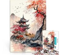 Japan Landscape WatercolorJigsaw Puzzles for Adults 1000 Piece Toy Intellectual Game for is ideal as a gift for the whole family 38x26cm