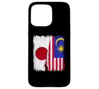 Japan Malaysia Half Flag Japanese Malaysian Heritage Case for iPhone 15 Pro Max