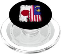 Japan Malaysia Half Flag Japanese Malaysian Heritage PopSockets PopGrip for MagSafe
