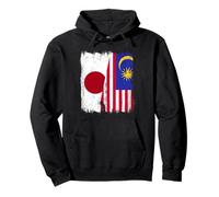 Japan Malaysia Half Flag Japanese Malaysian Heritage Pullover Hoodie