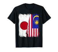 Japan Malaysia Half Flag Japanese Malaysian Heritage T-Shirt
