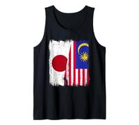 Japan Malaysia Half Flag Japanese Malaysian Heritage Tank Top