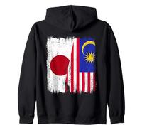 Japan Malaysia Half Flag Japanese Malaysian Heritage Zip Hoodie