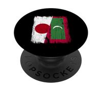 Japan Maldives Half Flag Japanese Maldivian Jersey PopSockets Adhesive PopGrip