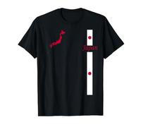 Japan Map & Flag Patriotic Travel Graphic Value Graphic T-Shirt, Men, Black, M