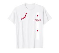 Japan Map & Flag Patriotic Travel Graphic Value Graphic T-Shirt, Men, White, XL