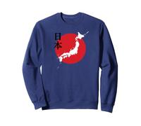 Japan Map Red Rising Sun Flag Japanese Pride Sweatshirt