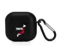 Japan Map Tokyo Japanese Flag Cover Compatible with Airpods 4 Protective Case Black