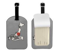 Japan map with Flag Print Bag Tags Stylish Luggage Tag 4.3 x 2.76 Inch Essential Travel Accessory Suitcases