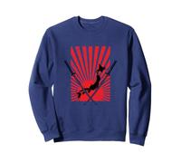 Japan Map with Samurai Sword Cut Through History Sweatshirt