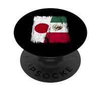 Japan Mexico Half Flag Japanese Mexican Heritage PopSockets Adhesive PopGrip