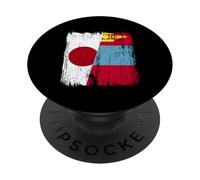Japan Mongolia Half Flag Japanese Mongolian Jersey PopSockets Adhesive PopGrip
