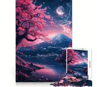 Japan Mount Fuji at Night 1000 Piece Jigsaws for Teenagers Casual Game Creative Play Fun Activity Home Accent (50x75cm)