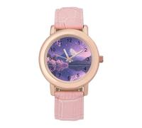 Japan Mount Fuji Cherryes Women's Watches Analog Quartz Watch Wrist Watches PU Leather Strap Dress Watch