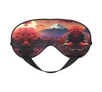 Japan Mount Fuji Landscape 2 Printing Soft Eye Mask,Double-Sided Soft Eye Cover for Sleep,Travel,Yoga, Adjustable Strap, Blocks Light