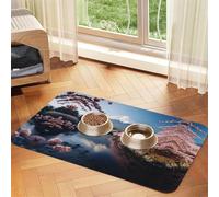 Japan Mount Fuji Landscape Absorbent Leather Pet Tablecloth Non-Slip Dining Pad For Puppy Kitten Food Water Bowls