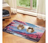 Japan Mount Fuji Landscape Durable Pet Absorbent Tablecloth Non-Slip Dining Pad For Dog Cat Food Water Bowls Feeder Mat