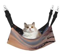 Japan Mount Fuji Landscape Hanging Pet Hammock with Adjustable Straps and Metal Hooks Double Sided Bed