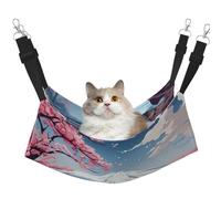 Japan Mount Fuji Landscape Hanging Pet Hammock with Adjustable Straps and Metal Hooks Double Sided Bed