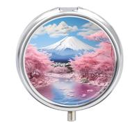 Japan Mount Fuji Landscape Pill Box 3 Compartment Small Portable Medicine Case Pill Organizer for Pocket Purse