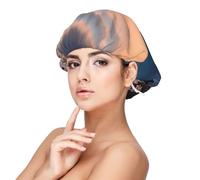 Japan Mount Fuji Landscape Print Adult's Satin Sleeping Cap, Maintain Hairstyle, and Ensure Comfortable Sleep, 13 inches Black, Black, One size