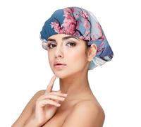 Japan Mount Fuji Landscape Print Adult's Satin Sleeping Cap, Maintain Hairstyle, and Ensure Comfortable Sleep, 13 inches Black, Black, One size