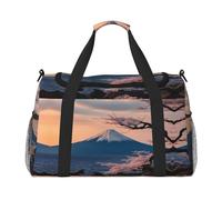 Japan Mount Fuji Landscape print Carry on Luggage for Women Men Shoulder Weekender Crossbody Bag for Yoga Travel Must Haves, Black, One Size